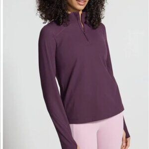 Mondetta Purple Mauve Quarter Zip Athletic Pullover Thumb Holes XXL Mock Neck